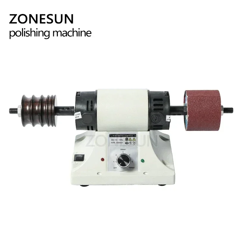 Zonesun máquina de polimento de couro curtido vegetal mini desktop borda de couro máquina moagem ferramenta polimento polidor lateral