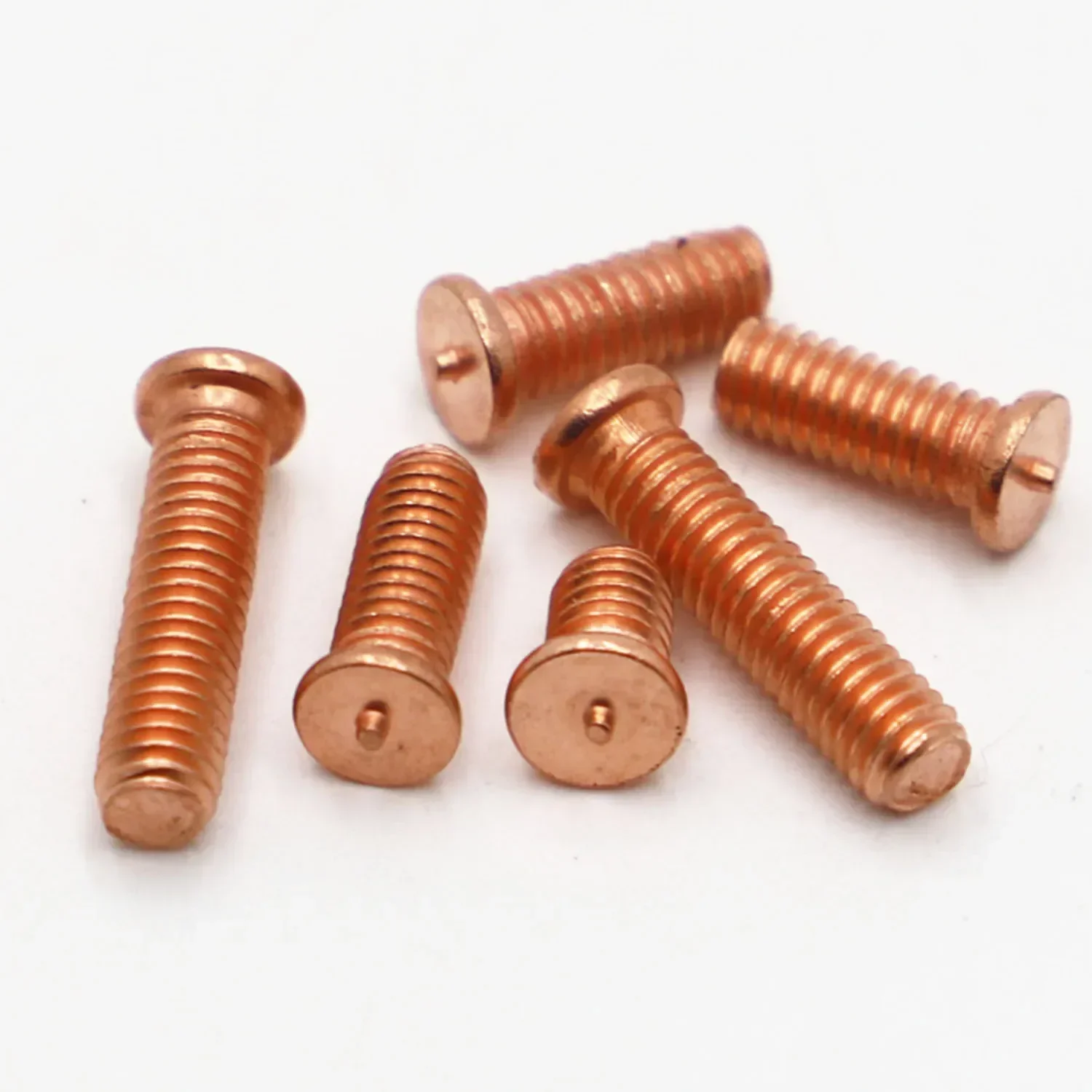 3/50pcs M3 M4 M5 M6M8M10 Carbon Steel Copper Plated Stud Weld Spot Welding Screw Solder Point Nail Bolt for Capacitor Discharge