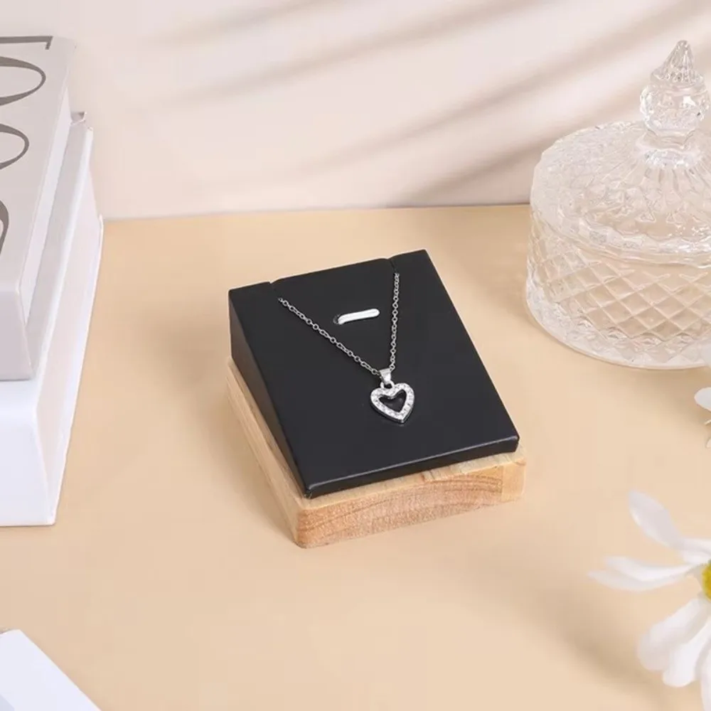 Bamboo Material Necklace Display Stand Desktop Jewelry Display Jewelry Photography Props Necklace Organizer Stand