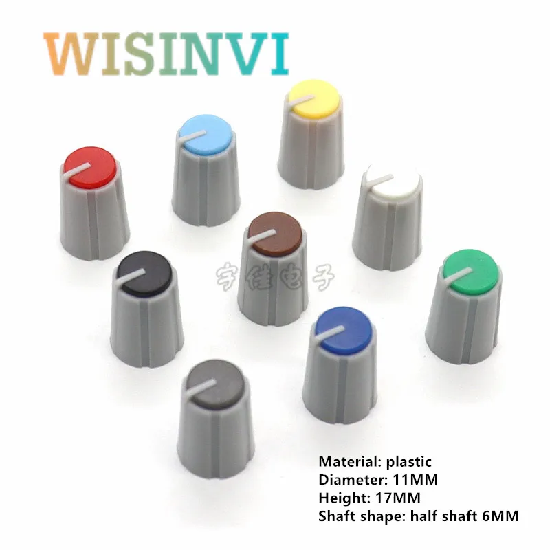 10PCS 11X17MM half shaft plastic knob potentiometer rotary encoder volume switch knob 270 Degree D-Shaped Inner Hole 6mm 