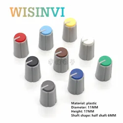 10PCS 11X17MM half shaft plastic knob potentiometer rotary encoder volume switch knob 270 Degree D-Shaped Inner Hole 6mm 