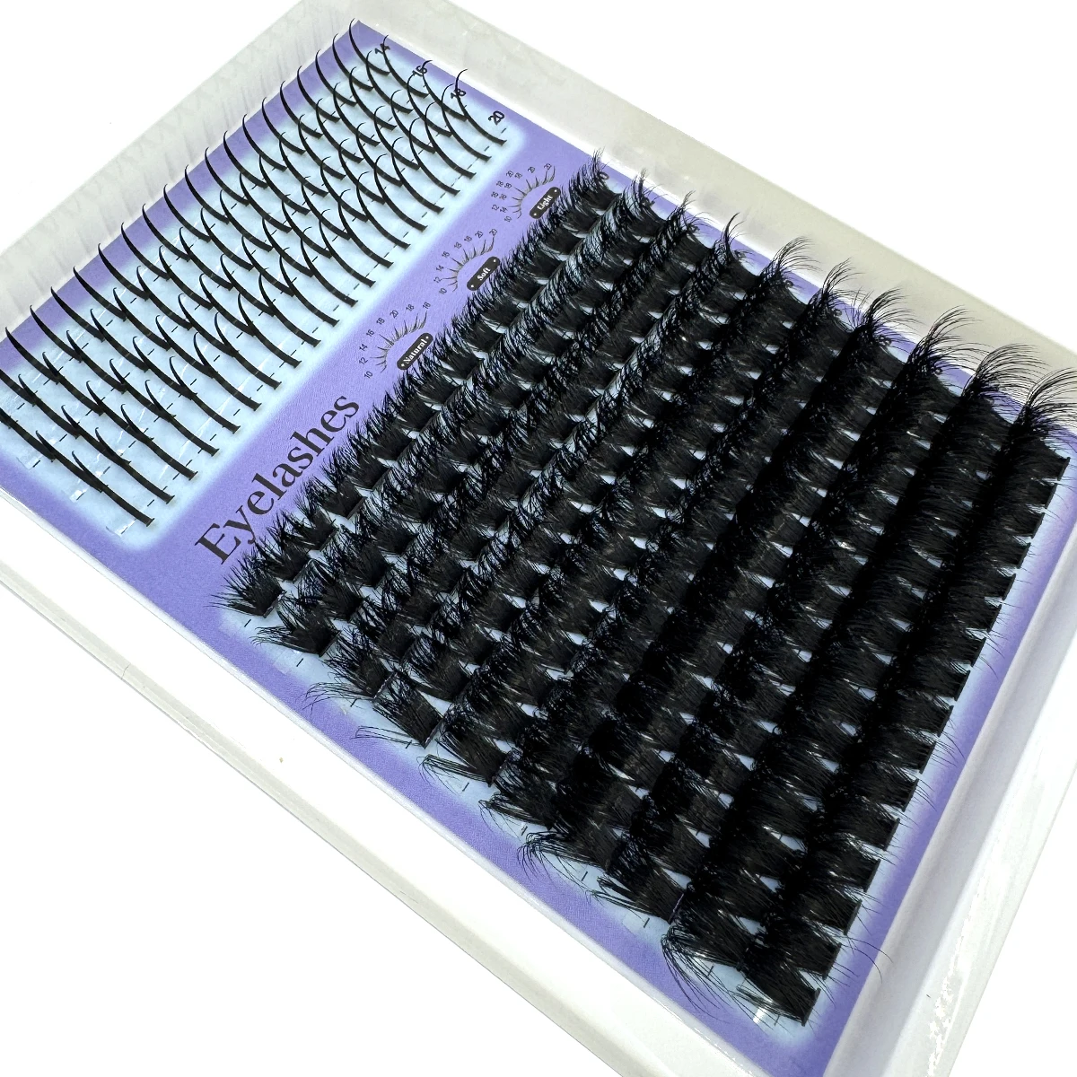 14 rijen Spikes + 60D-200D Wimpers Clusters Piekerige Manga Wimpers Clusters Extension Unieke Spiky Cluster Anime Individuals Fairy Lashes