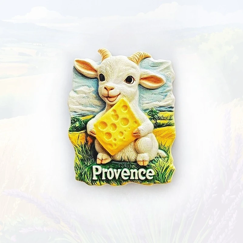 Provence Goat Fridge Magnet - 3D French Farmhouse Souvenir Lavender Field Grazing Decor Unique Rural Gift