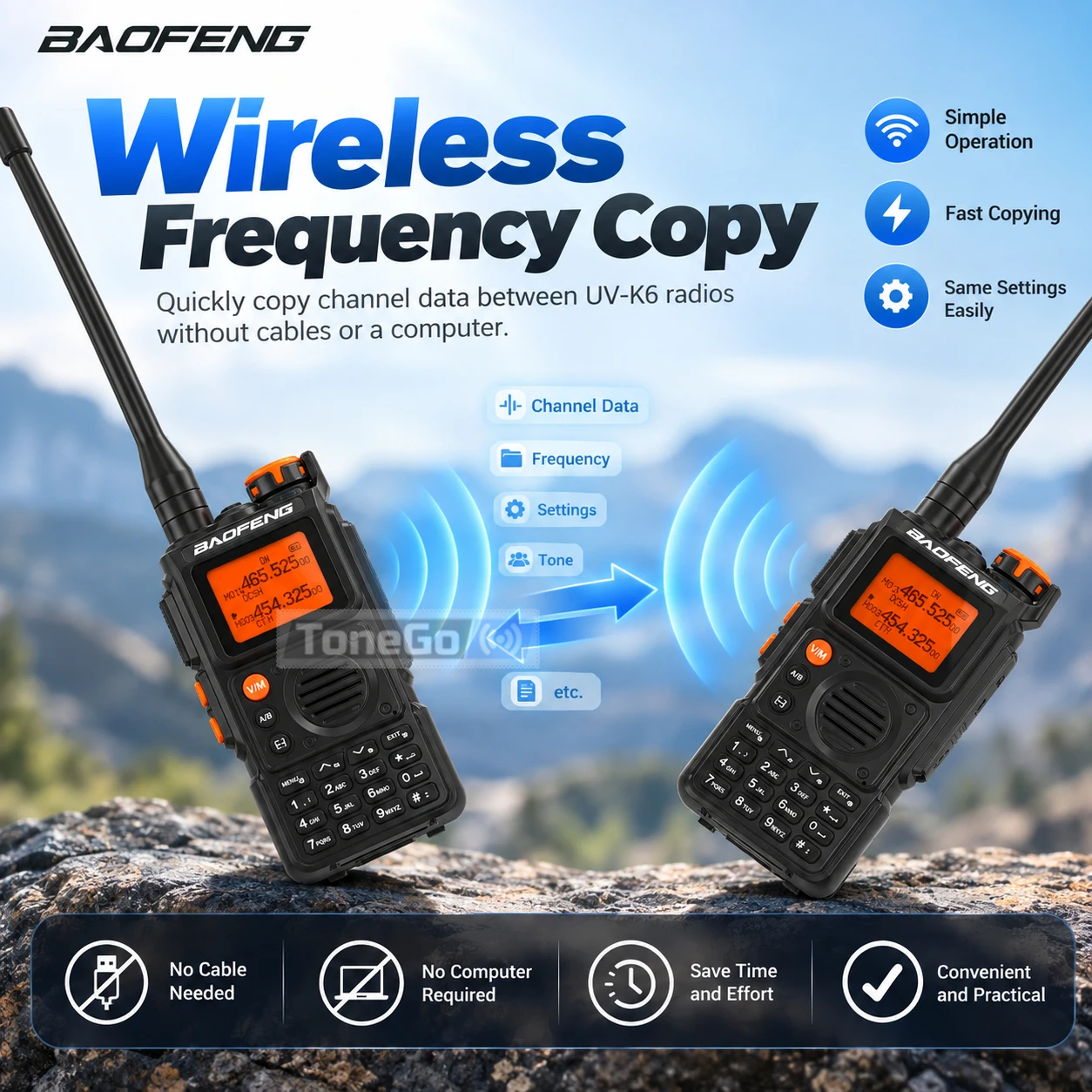Baofeng UV-K6 Multi Band Walkie Talkie AM FM VHF UHF Type-C Wireless Copy Frequency Handheld Two Way Radio NOAA 999CH Flashlight