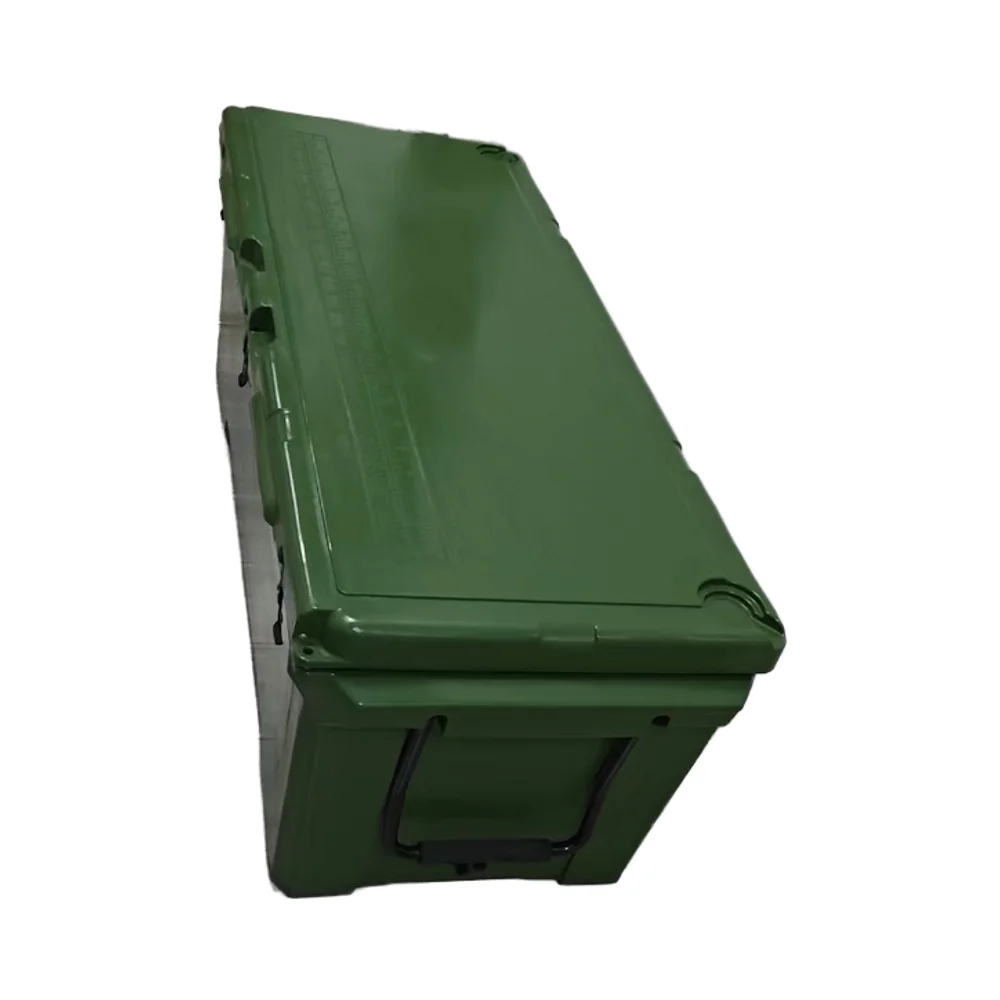 Modern 240QT Large Capacity Insulated Rotomolded LLDPE Cooler Box Aluminum Carry Handle Drain Plug TPE Feet For Fishing Food