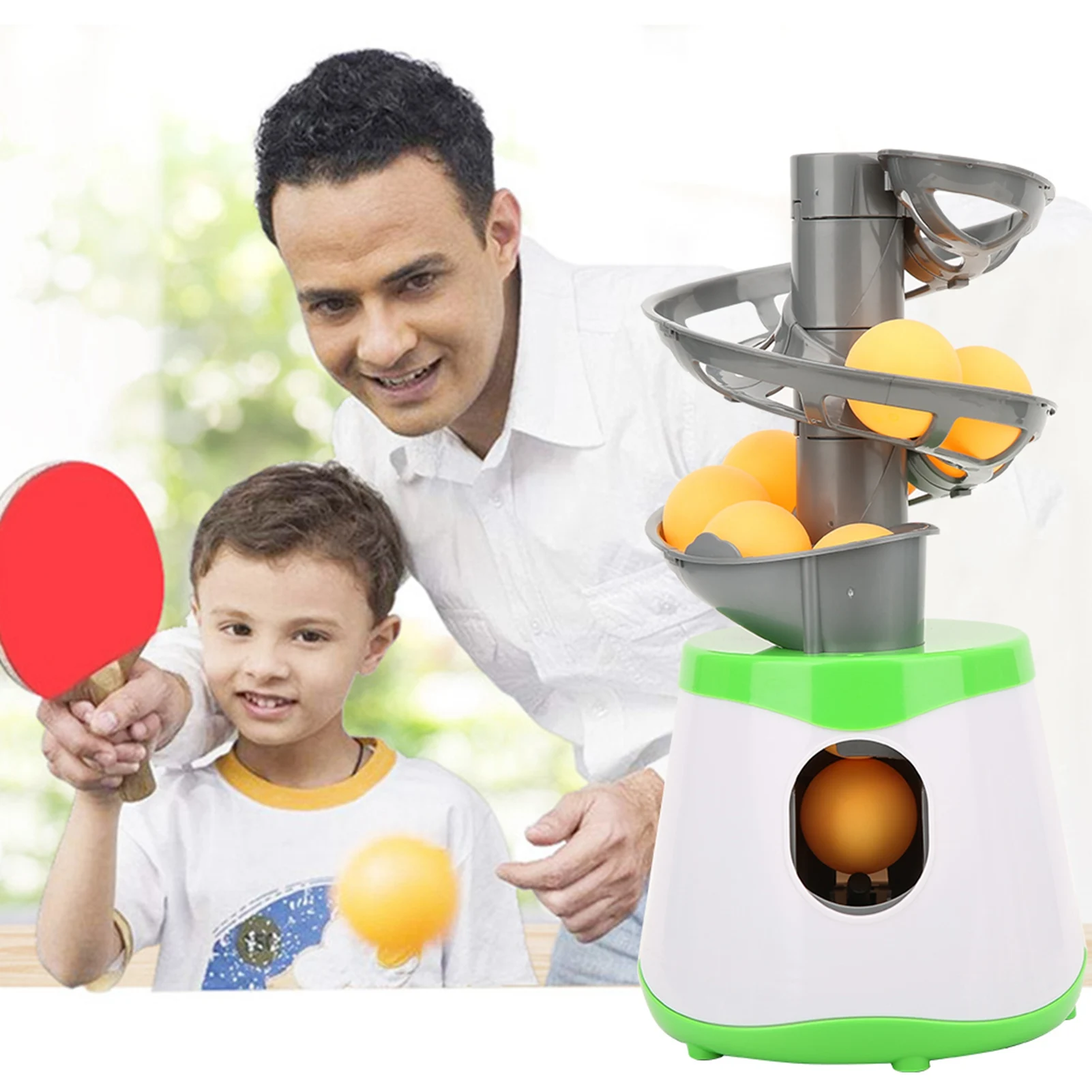 Mini Robot de tenis de mesa con batería AA, máquina de lanzamiento, entrenador, juego deportivo para adultos y niños, regalo, raqueta, pelota de Ping Pong