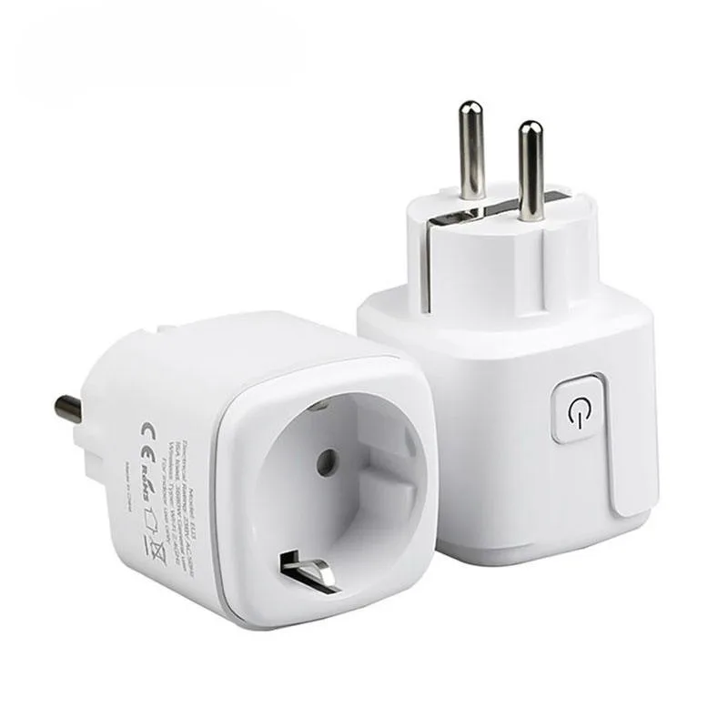 16A Wifi Tuya Smart Socket EU Power Monitor Timer Plug Smart Life App Remote Voice Control With Alexa Google