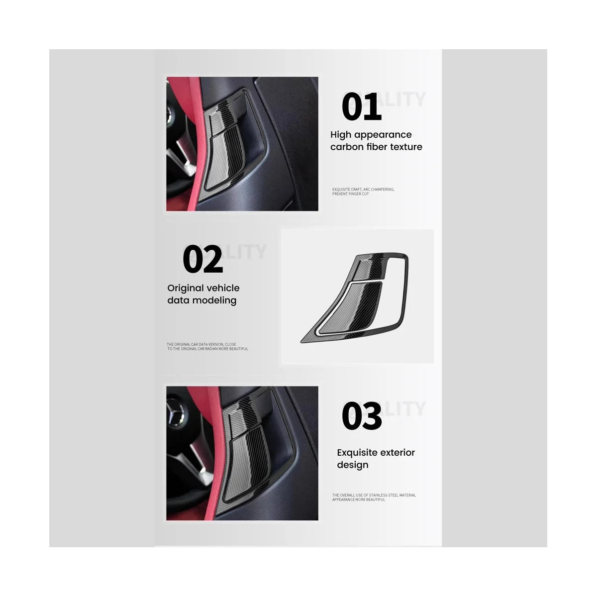 ベンツクーペクラスe200e260 2009-2014の車の後部座席用のロックスイッチ付きトリム