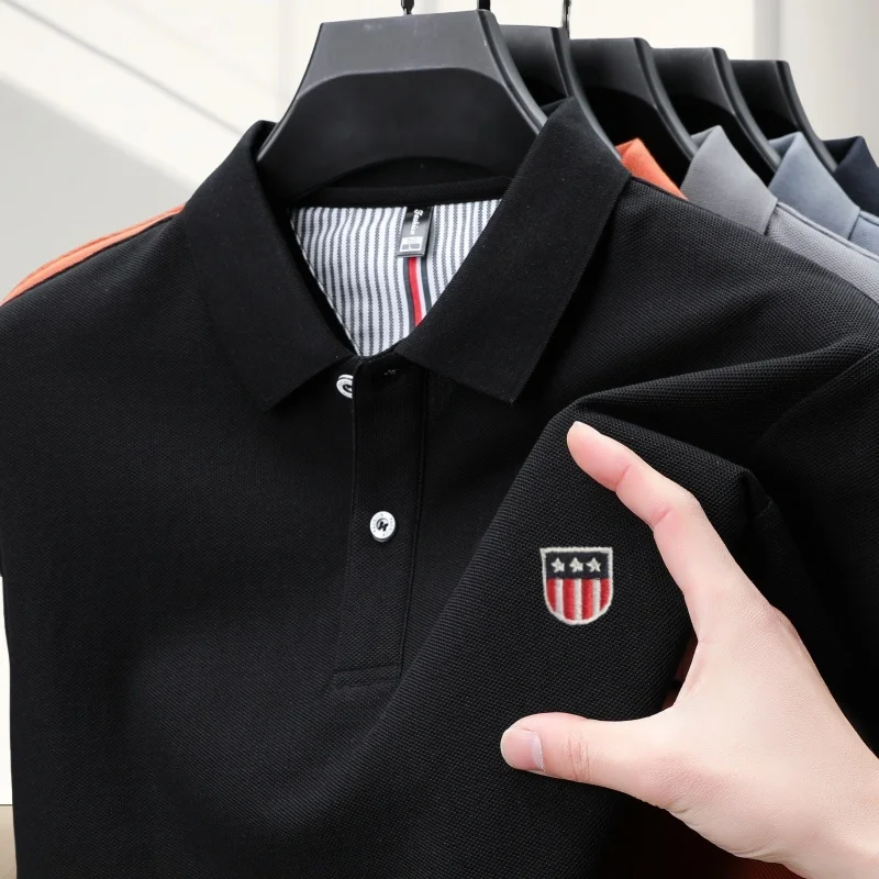 Sommer Neues Designer-Original-Marken-Poloshirt mit Stickerei, Bequemes Kurzarm-Shirt, Modisches, Atmungsaktives Herren-T-Shirt, Bestseller – Detail 18