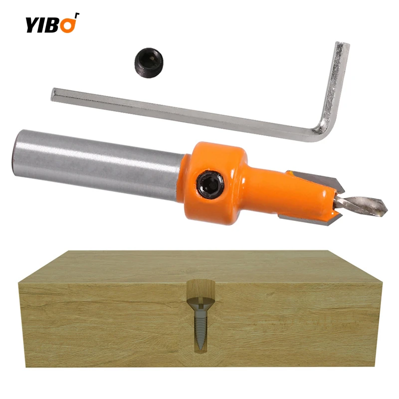 HSS Woodworking Tool Set Countersink Router Bit Screw Extractor And Demolition Drill Bits for Precision Woodwork 8mm round Shank