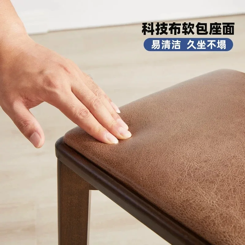 Soft bag comfortable stool household stackable small stool minimalist style modern solid wood dining table round chair