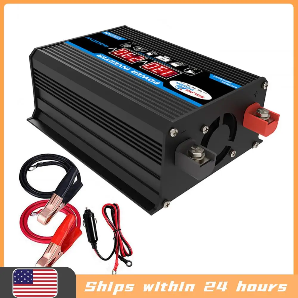 

Автомобильный инвертор с двойным ЖК-дисплеем, преобразователь напряжения для авто и лодок