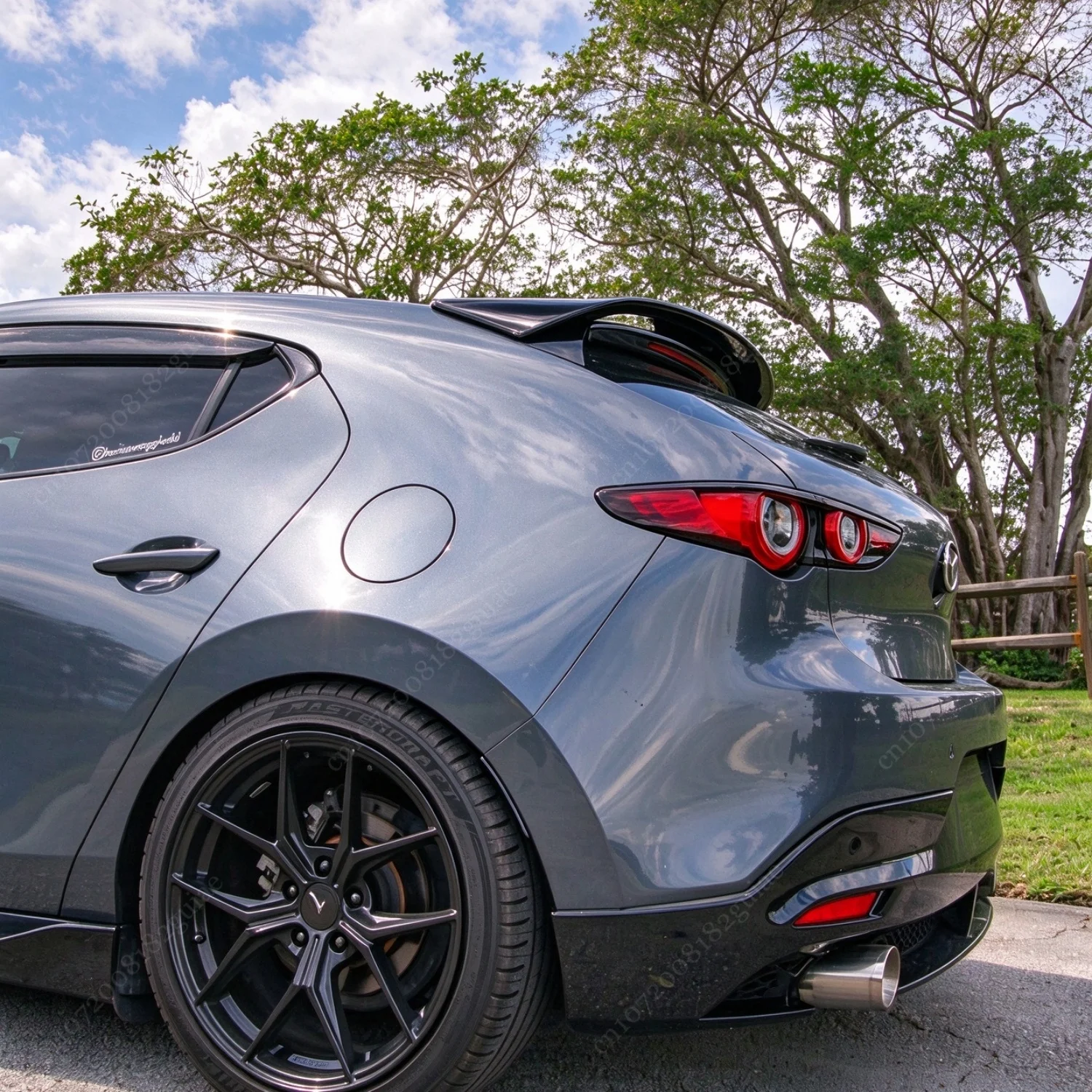 RS Style Gloss Black ABS Spoiler Cap For Mazda 3 Axela BP 2019-2026 5dr Hatchback Car Rear Trunk Splitter Roof Wings Tuning Kits
