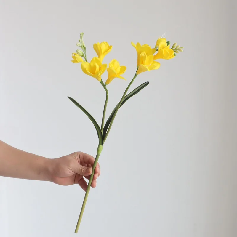 PU Schneeorchidee Künstliche Blumen Hochzeits-Brautstrauß Kunstblumen Freesie Wohnzimmerdekoration Künstliche Blumen Kopfschmuck – Detail 10
