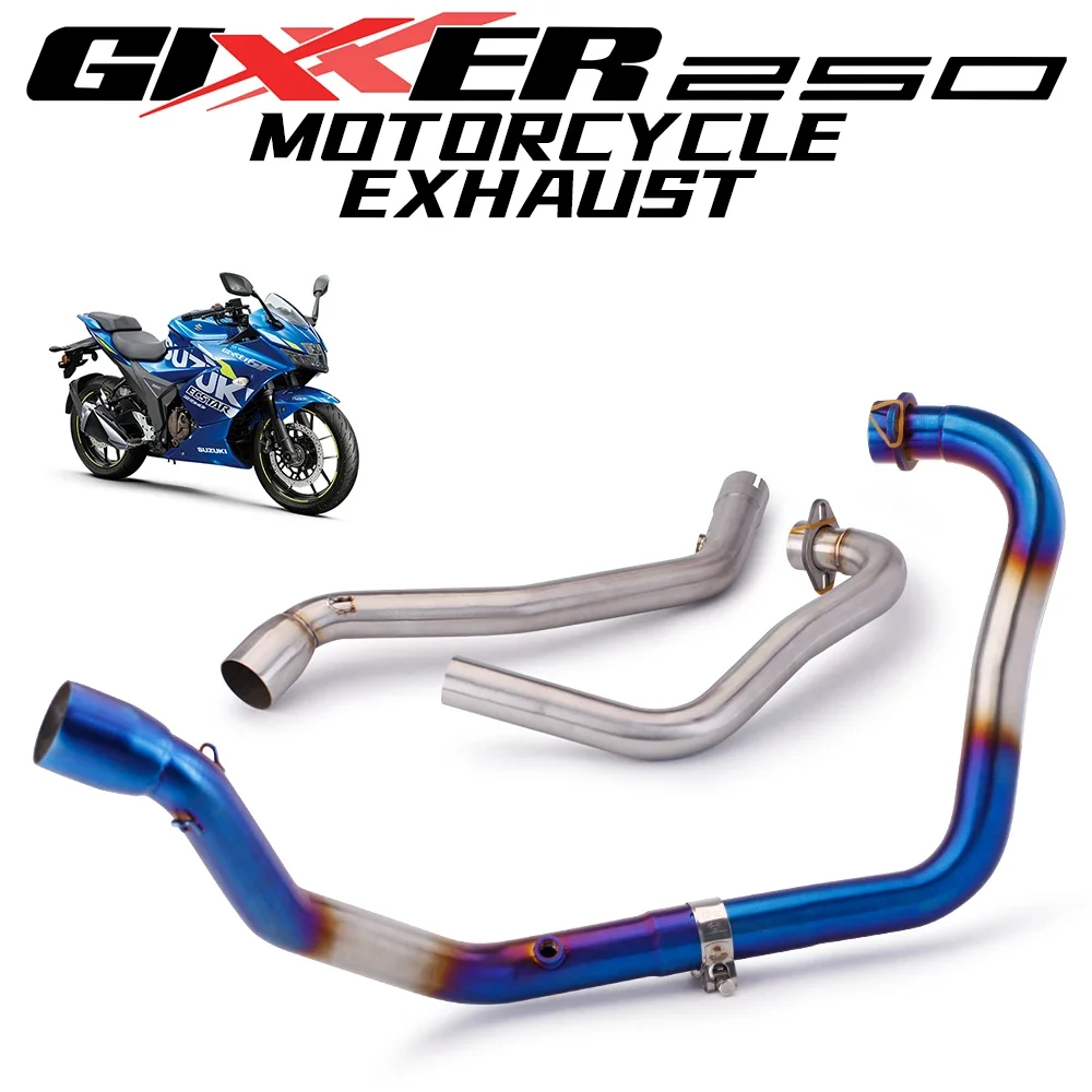 풀 시스템 오토바이 GP 배기 이스케이프, 스즈키 GIXXER 250 GIXXER250 SF250 수정 프론트 링크 파이프 탄소 머플러 DB 킬러