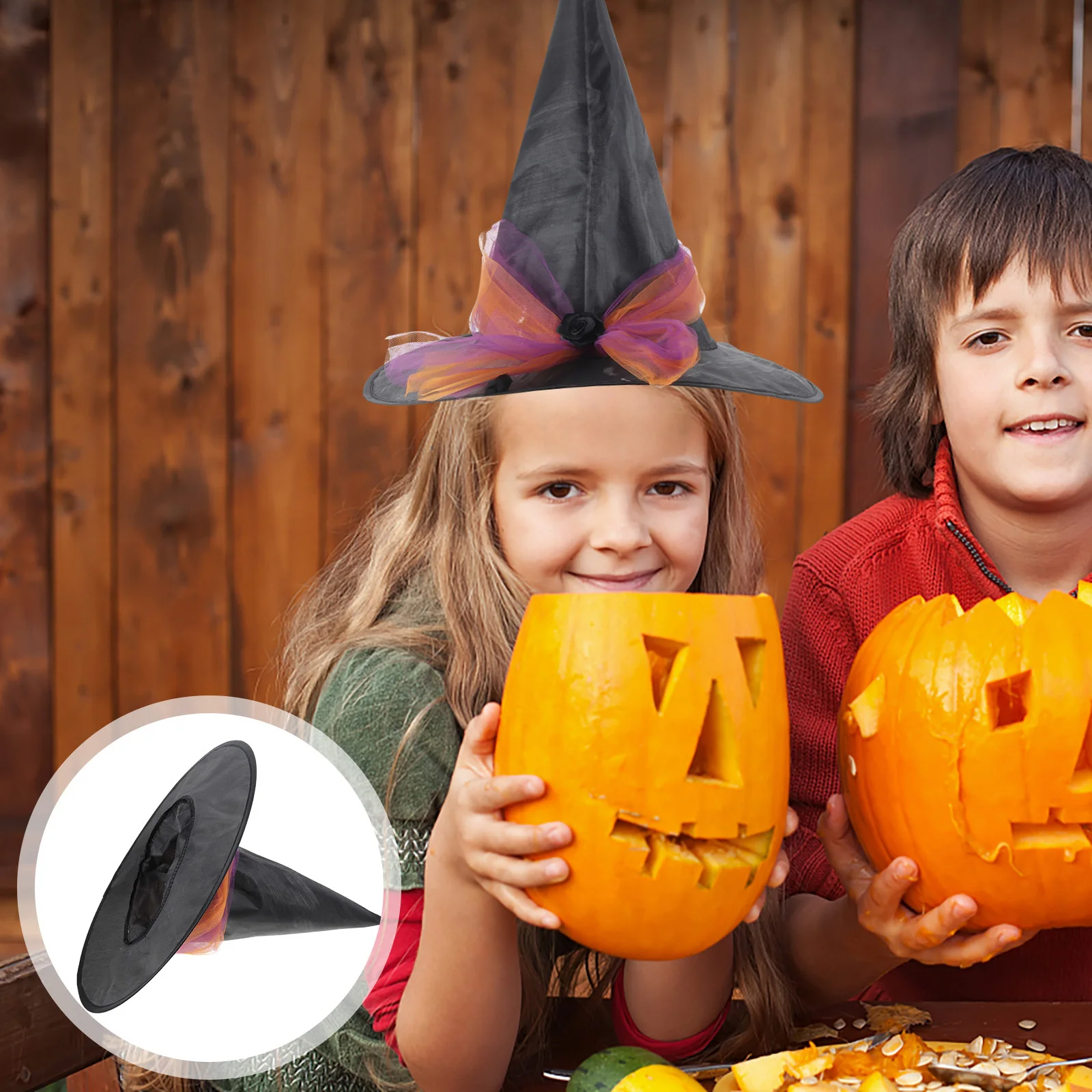 Witch Hat For Women Girls Premium Cosplay Party Halloween Dress-Up Masquerade Decorative Accessory Witch Caps