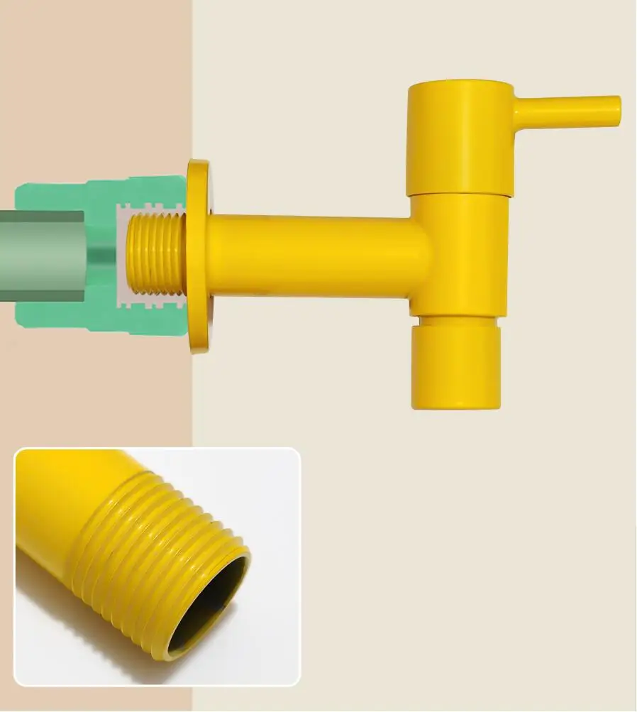 Dopamine Color 4-Quick-Open Washing Machine Faucet for Bathroom, Balcony, Mop Sink, and Cloth Basin, Single Cold Water Tap