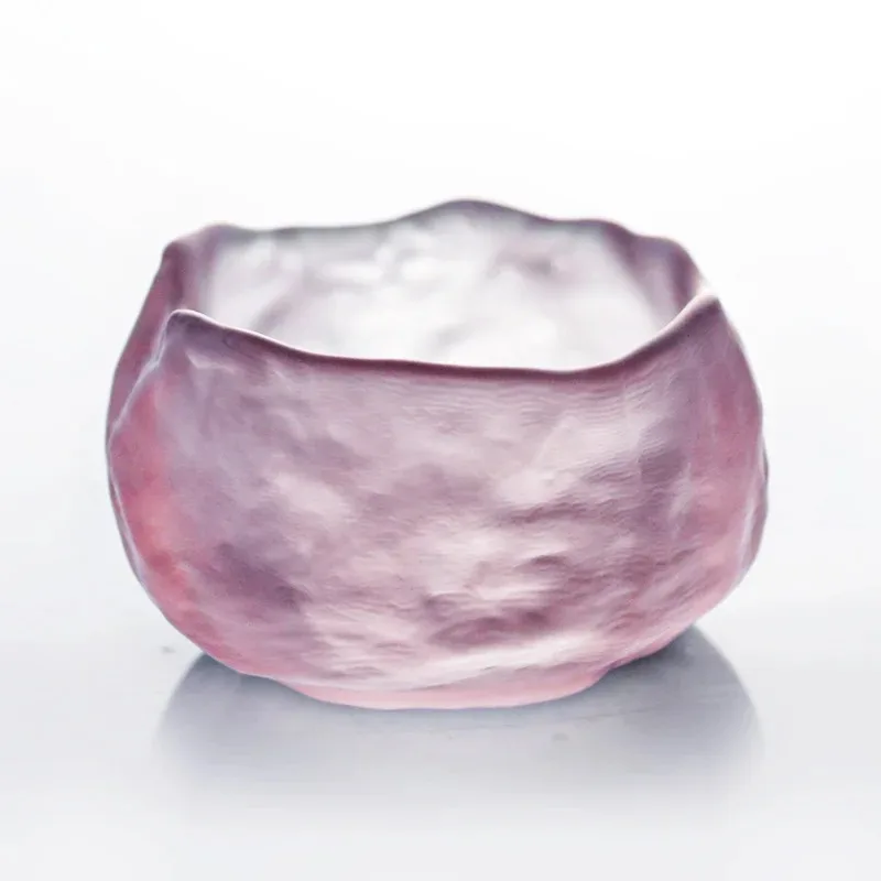 Customizable Seven Pink Cups with Handmade Glass Japanese-style First Snow Master Cup Pink Tea Cups Kung Fu Cups