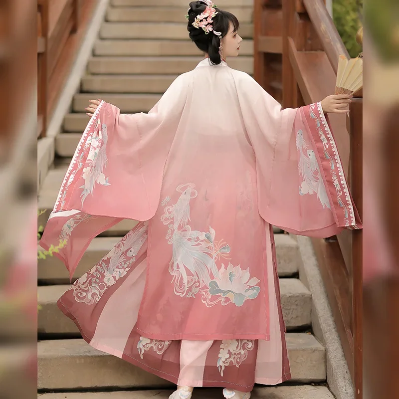 Женский костюм Hanfu, элегантный традиционный китайский стиль, платье принцессы ханьфу, костюм Тан в старинном фольклорном стиле, Сказочная одежда для выступлений
