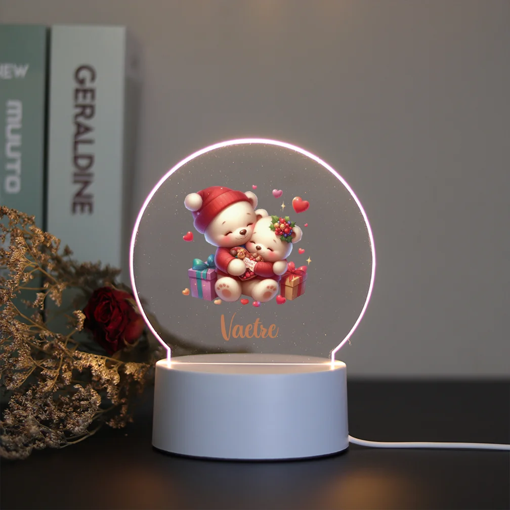 1pc Personalize Custom Bear Funny Night Light Kids Toy 3d Lamp Led Night Light Acrylic Led Night Lamp 3d Led Lamp