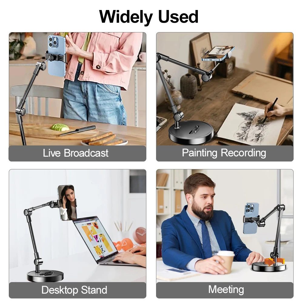 Suporte de telefone multi-ângulo ajustável suporte de mesa para telefone celular altura ajustável dobrável suporte de telefone portátil para transmissão ao vivo