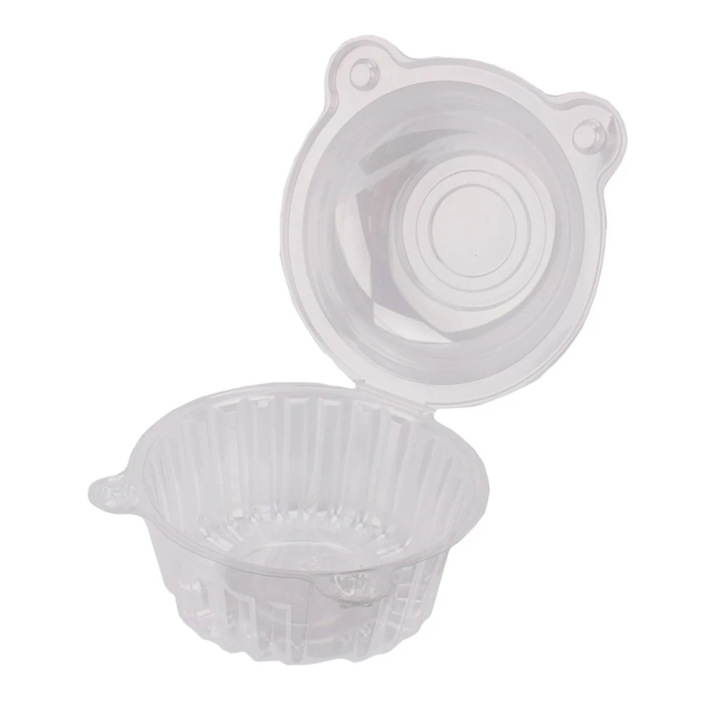 

100pcs Single Cup Cake Boxes Plastic Disposable Cupcake Muffin Holders Boxes with Domes Lid Cases