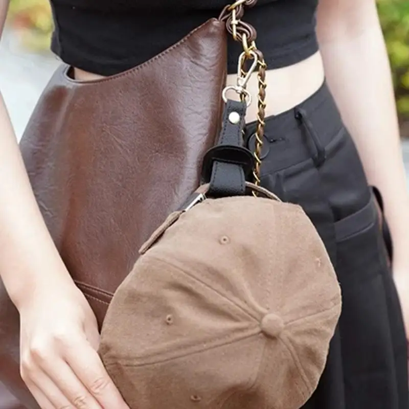 652F 2 قطعة منشفة قفاز تخزين محفظة مشبك المزالج كليب الجلود المحمولة جولف قبعات بيسبول كليب ملحقات السفر في الهواء الطلق