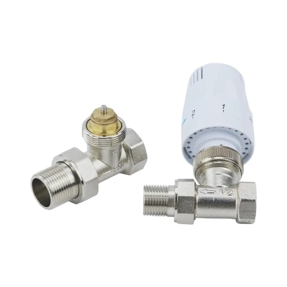 Automatic Brass Thermostatic Radiator Valve DN15-DN32 Straight Temperature Control For Home Heating System For Water Heating
