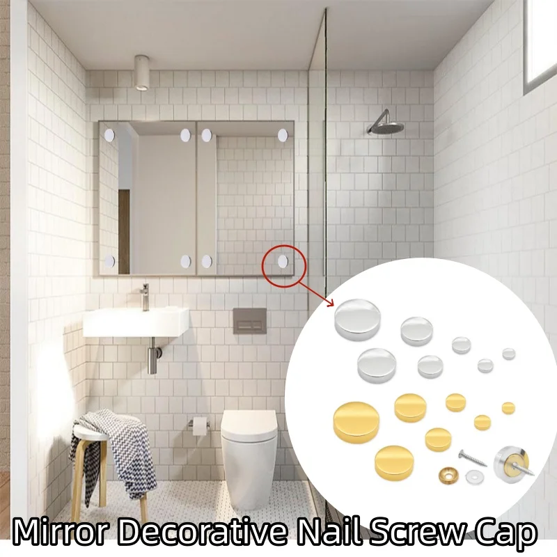 4Set/Bag Mirror Decorative Nail Advertising Glass Screw Cap Cover Fasteners Stainless Steel Billboard Fixing10-16mm