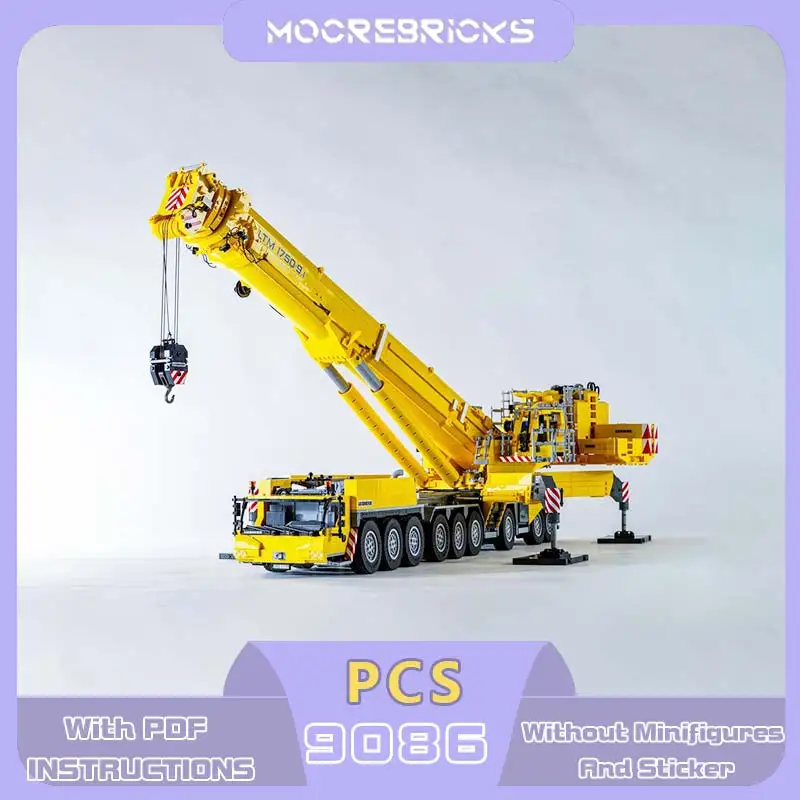 

City Series MOC Bricks 1750-9.1 Move Jib Crane Building Block Model DIY Puzzle Assembling Toys Christmas Gifts