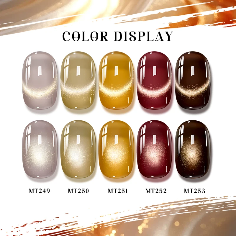 7ml Golden Starlight Magnetic Gel Nail Polish Shiny Gold Cat Magnetic Gel Nail Polish Glitter Semi Permanant Soak Off UV LED Gel