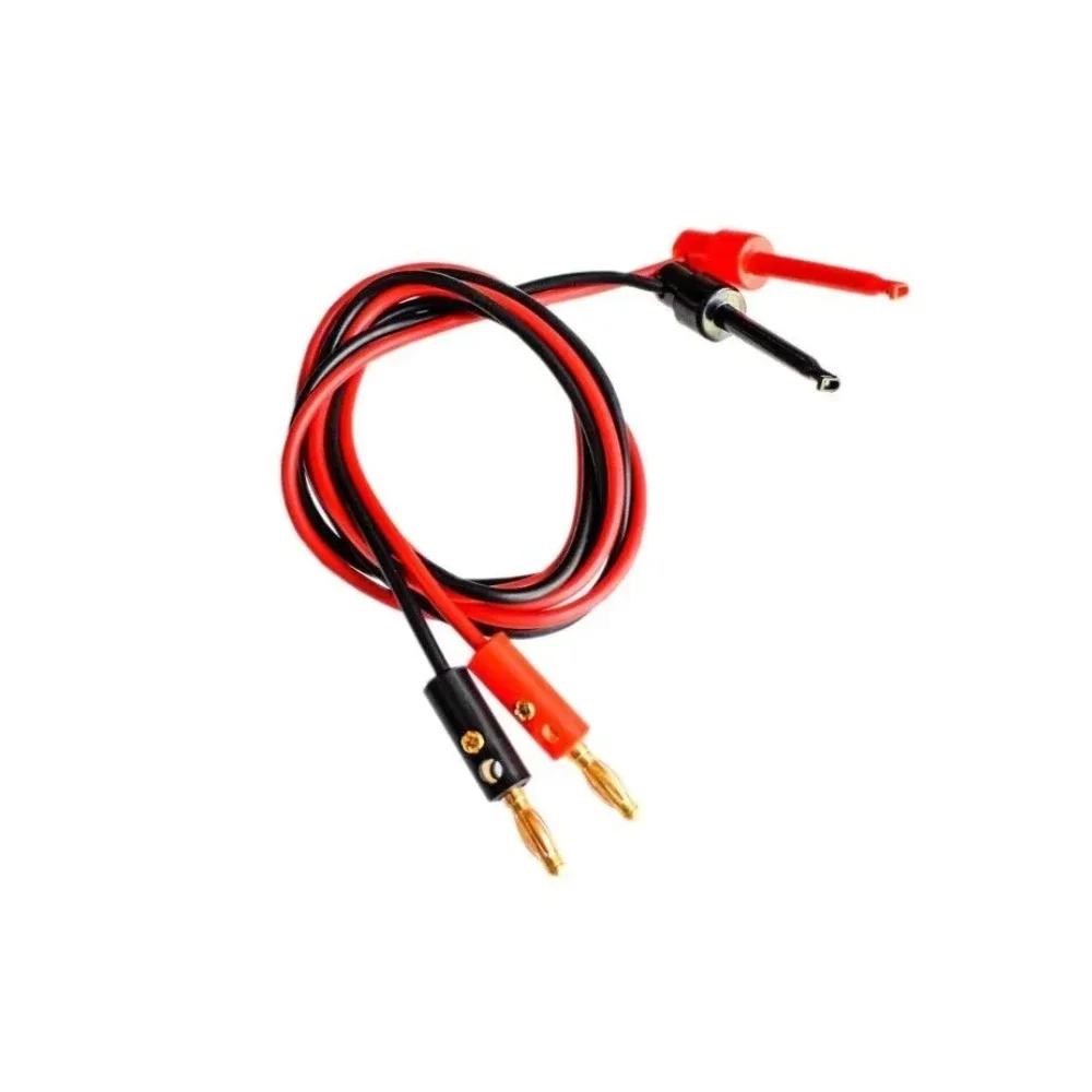 1 Pair 1M 4mm Banana Plug connectors to Hook Clip adapter electric Cable Gold Plated For Multimeter Test Leads wire red black