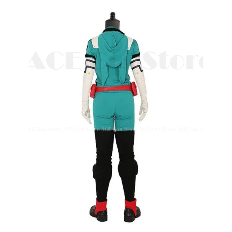 Disfraz de héroe de Anime Midoriya, disfraz de Izuku Deku Battle Academia, conjunto de disfraz Unisex, peluca de pelo, ropa de Anime XXXL