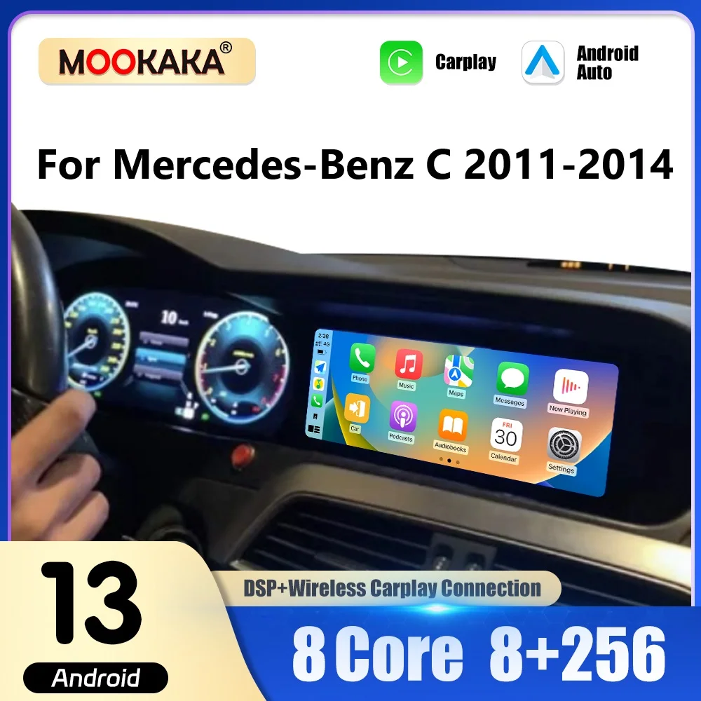

8.8 Inch Car Radio Cluster For Mercedes-Benz C 2011-2014 Carplay Android Auto Multimedia Player Virtual Cockpit Instrument Panel