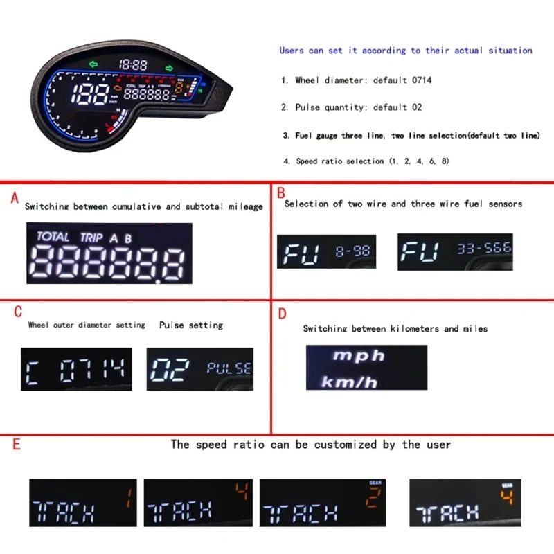  Universal Waterproof Accurate Motorcycle Digital Speed Gauge With Odometer Function LCD Display For NXR150 NXR125 MRX125