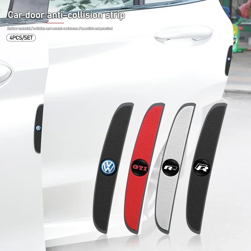 

4Pcs Car Door Anti-collision Strip Protection Pad For VW GTI R Line Polo Golf 5 7 Passat CC ID Touareg Tiguan Arteon Caddy Taigo