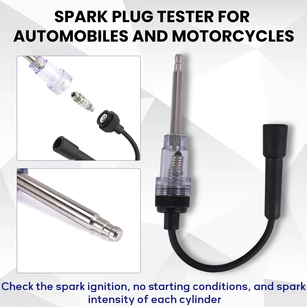 

Car Spark Plug Tester Ignition System Coil Engine Inline Autos Diagnostic Test Tool In-Line Igniton Spark Tester Wire Spark Test