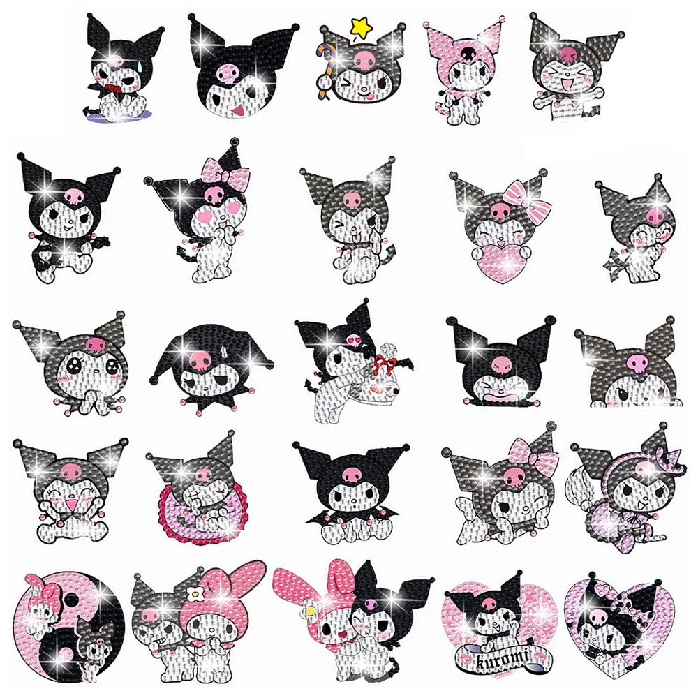 2025 New Cute Kuromi Diamond Art Painting 5D Stickers Stitch Set Full Round Rhinestone Handmade DIY Home Crafts Decoration Gifts