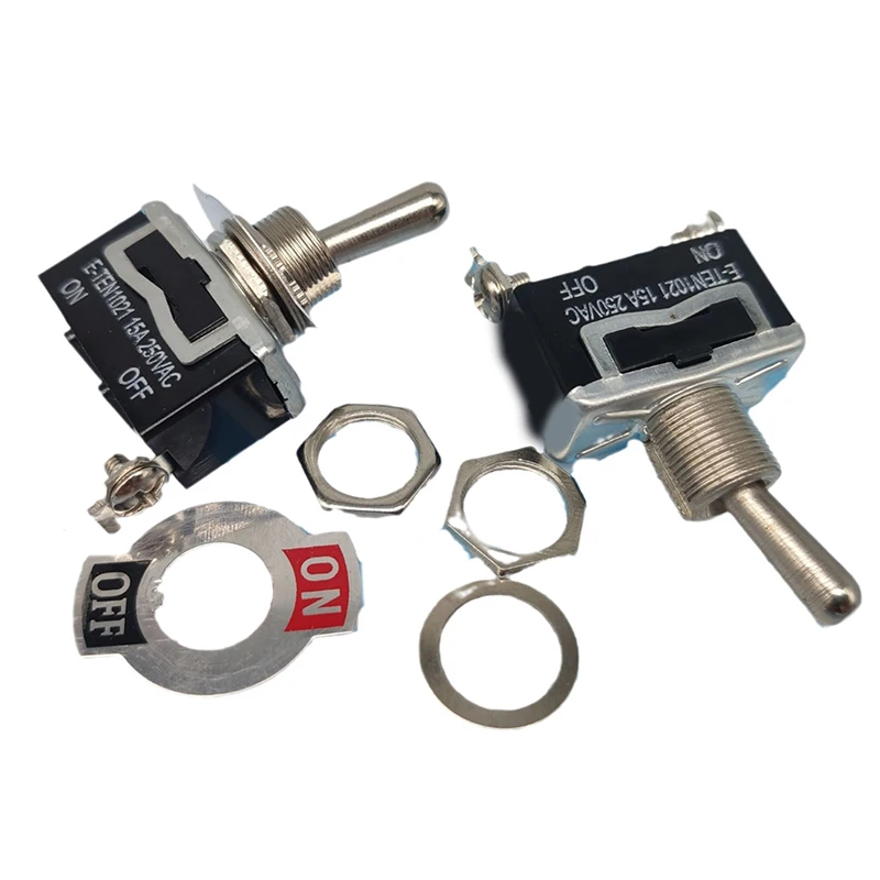 E-TEN1021 Auto Toggle Switch Boat Marine Heavy Duty Toggle Flick Switch W/ Waterproof Cover ON/OFF Car Dash Metal SPST Terminal