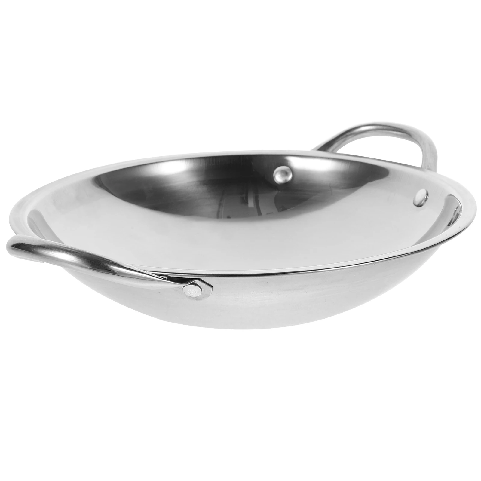 

Round Bottom Hot Pot 24CM Stainless Steel Wok Cooking Pan Double Handle Lightweight Kitchen Tool Small Pots Stock Pot