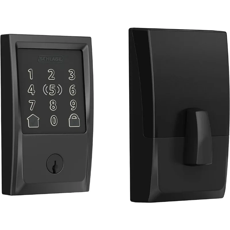 

Schlage BE499WB CEN 622 Encode Plus WiFi Deadbolt Smart Lock with Apple Home Key, Keyless Entry Door Lock with Century Trim, Mat