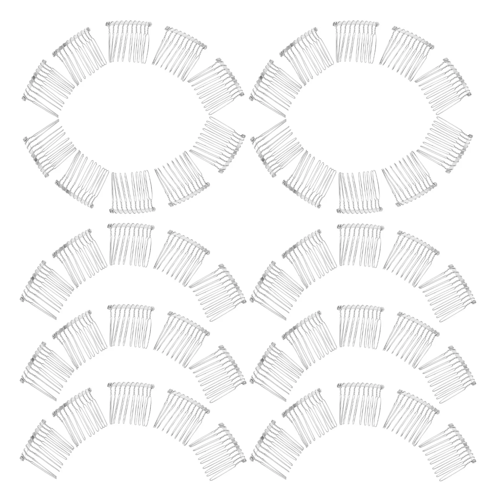 

50Pcs Bridal Hair Comb Elegant Metal Wire Design Fine Tooth Secure Hold for Wedding Updos Crown Style Veil Clip Hair Accessories