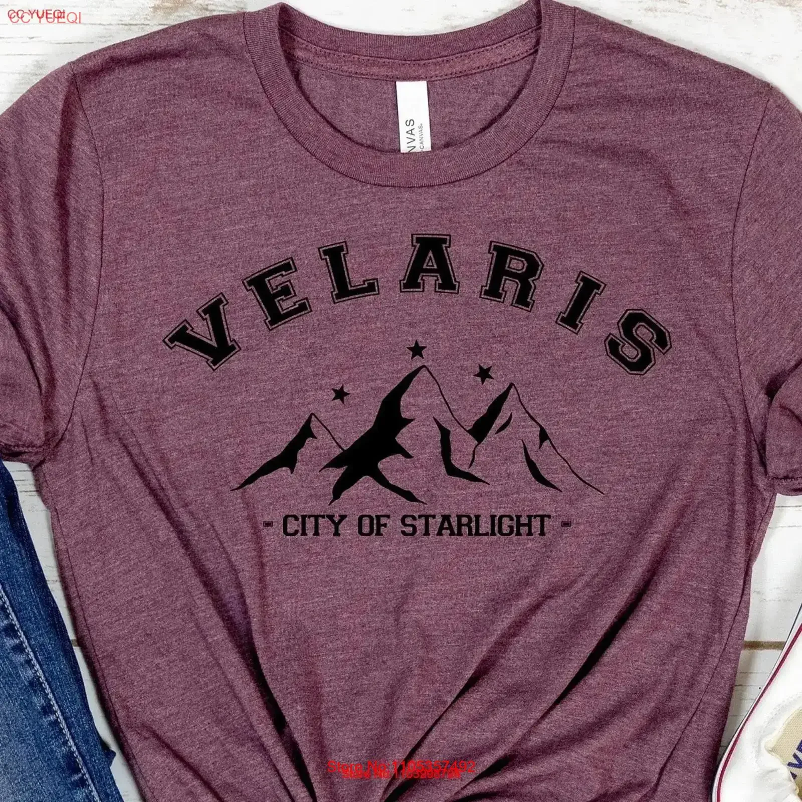Acotar Velaris T Shirt City Of StarlighT A Court Thorns And Roses Rhysand Cassian Azriel The Night vintage Washed Stretched