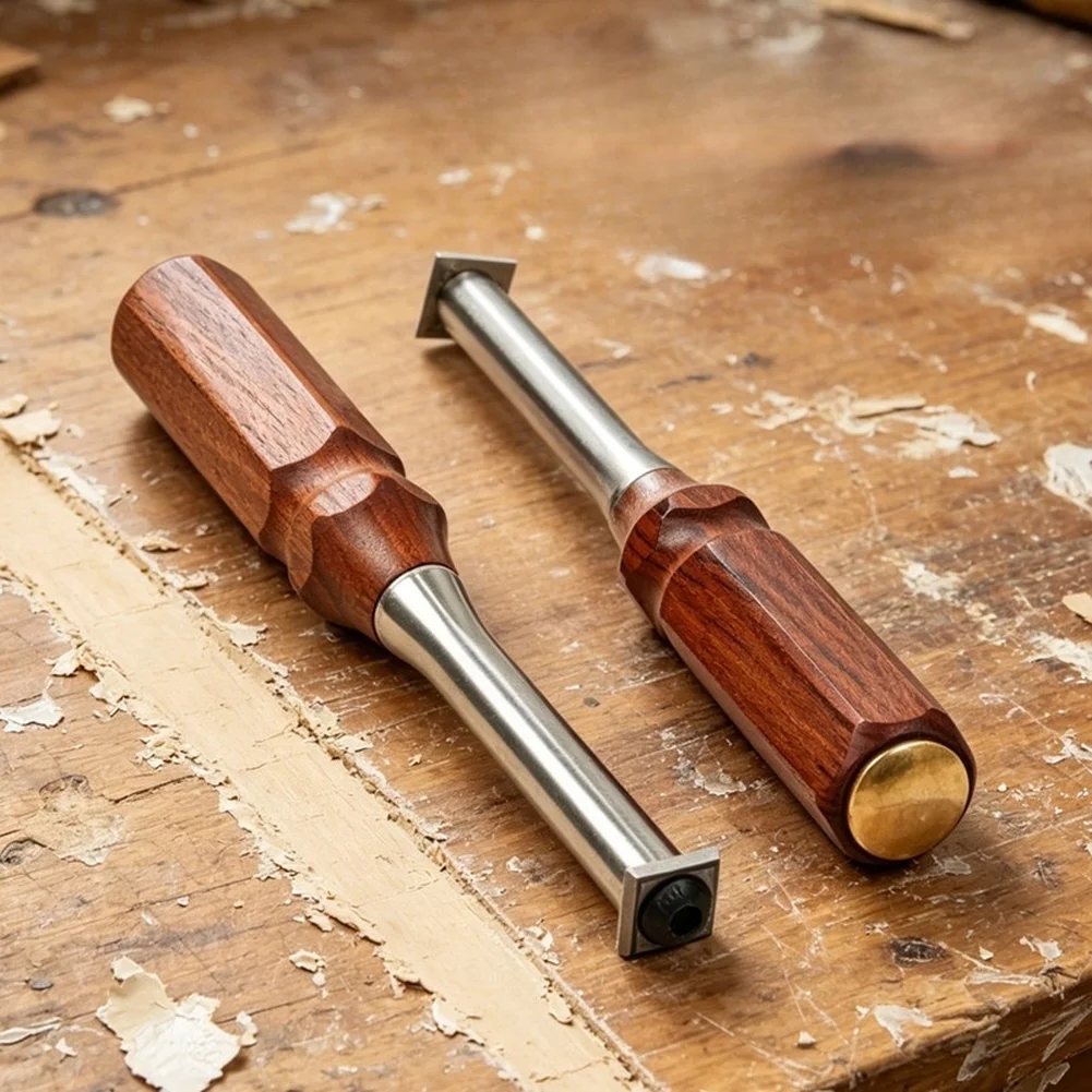 1pc Woodworking Scraper Tool Hard Alloy For Edge Rosewood Handle For Glue Removal Chisel Trimming Deburring Carpenter Workshop
