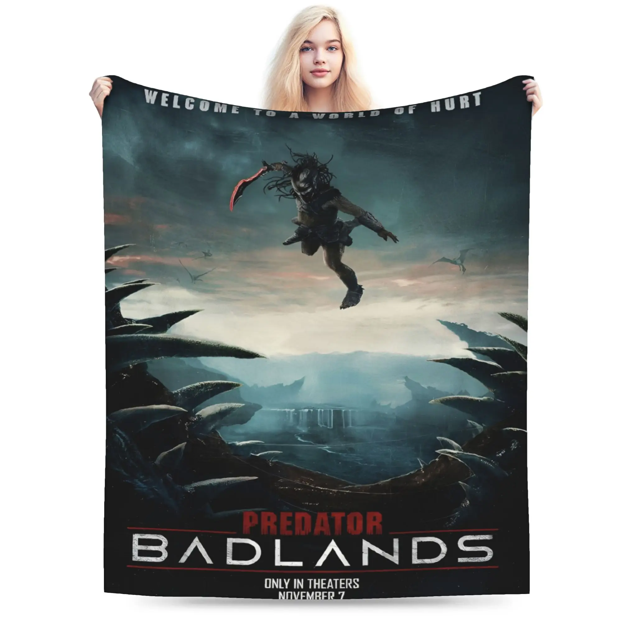 المفترس: بطانيات بادلاندز، بطانيات مريحة من الصوف فائق النعومة، مفرش سرير #1