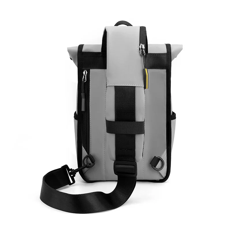 New Fashionable Men's Chest Bag, Outdoor Casual Crossbody Bag, Multi-layer Water Repellent, Large-capacity Single-shoulder Bag