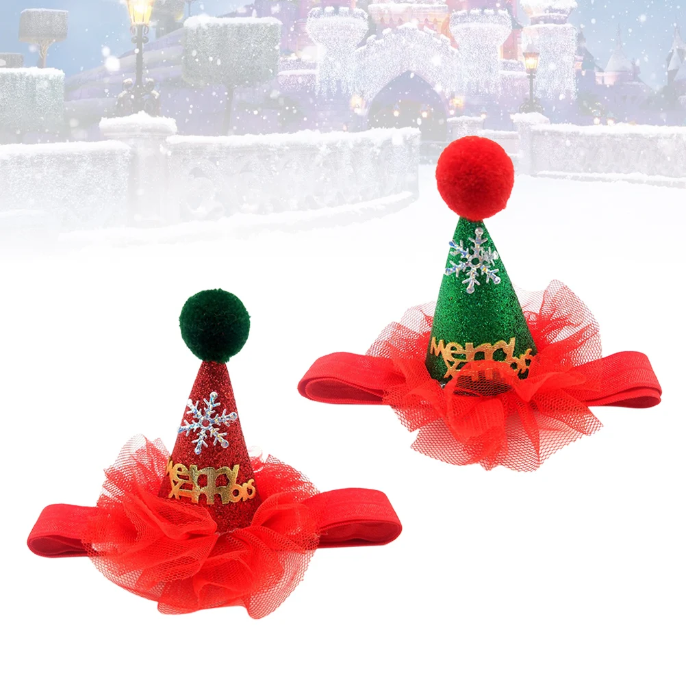 

2Pcs Pet Christmas Hat Dog Puppy Soft Comfortable Photo Props Birthday Party Accessories Holiday Dog Hat Pet Supplies