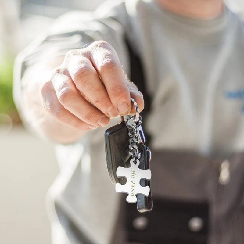 Free Engrave Custom Family Puzzle Piece Keychain Set with for Sister Brother Friendship  Personalized  BFF Keychains