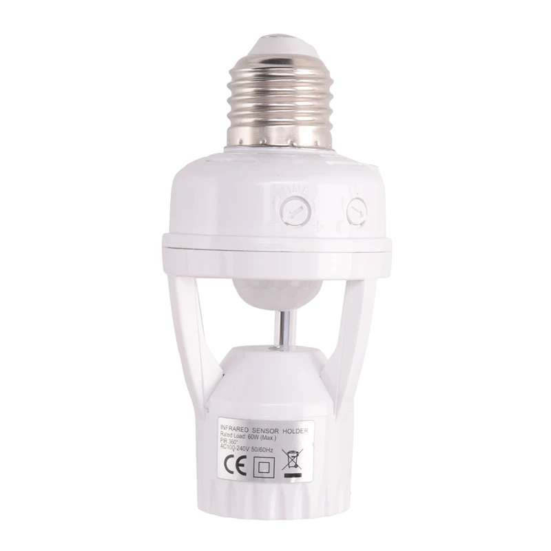 

E27 LED 220V Screw Light Bulb Holder LED PIR Infrared Motion Sensor Lamp With Switch Socket Identify E27 Motion Sensor