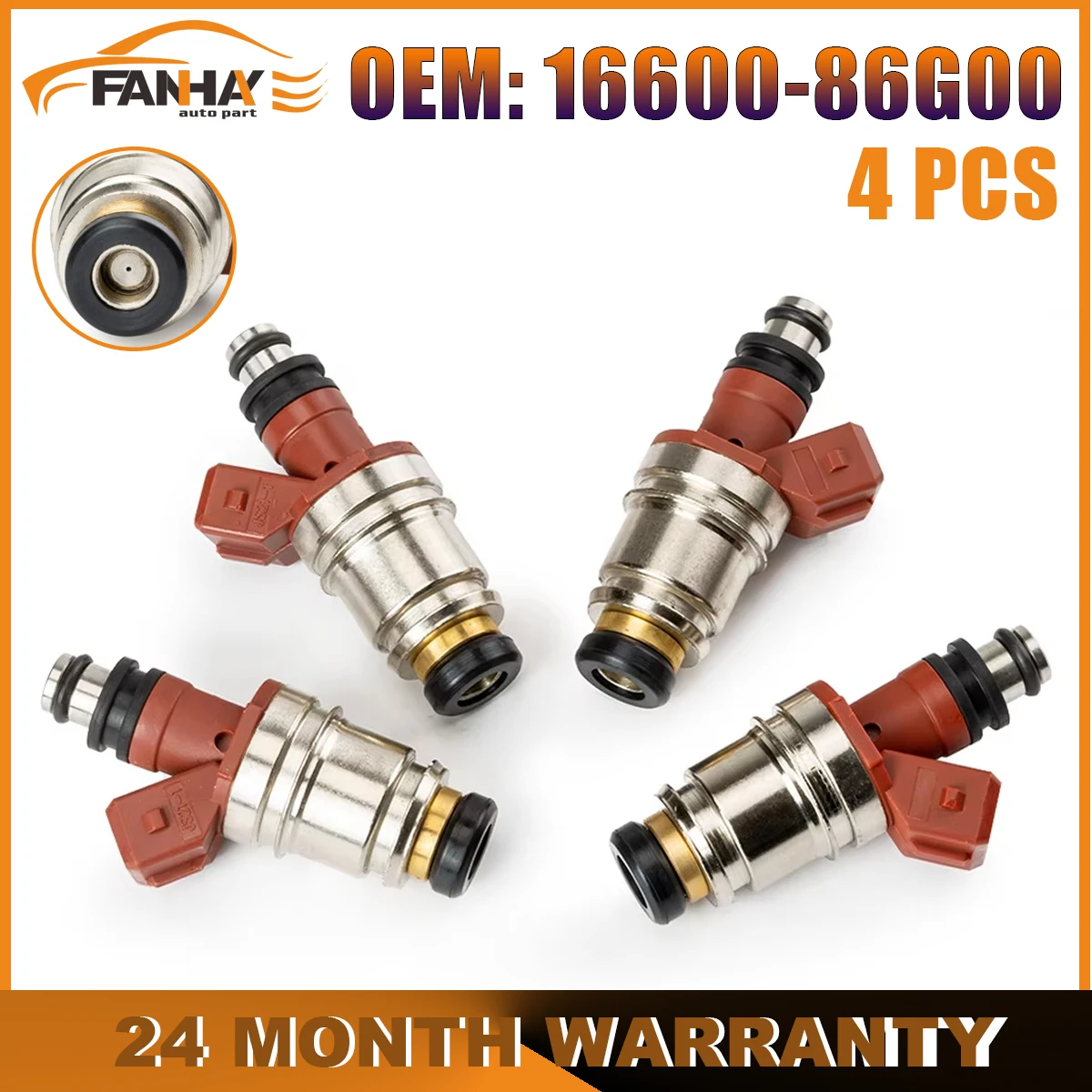 4PCS/Set Fuel Injector For Nissan Pickup D21 2.4L I4 1990-1995 For GMC Sonoma 16600-86G10 1660086G10 16600-86G00